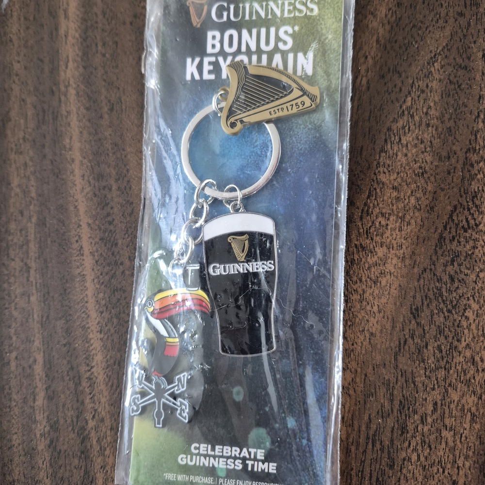 Guinness Black and Gold Pint Keychain
